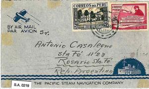 CHAVEZ - PERU - POSTAL HISTORY  -  AIRMAIL COVER to ARGENTINA 1938