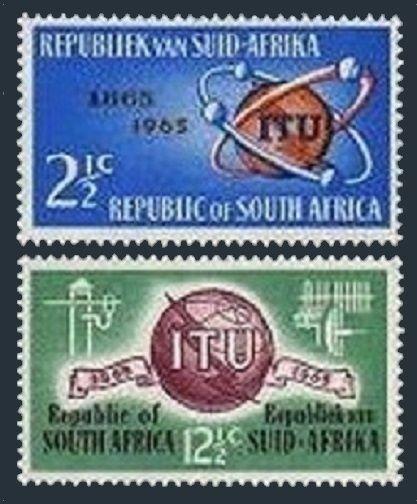 South Africa 306-307,MNH.Michel 344-345. ITU-100,1965.Satellites,equipment.