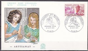 France, Scott cat. 1320.Embroidery & Toolmaking issue. First day cover. ^