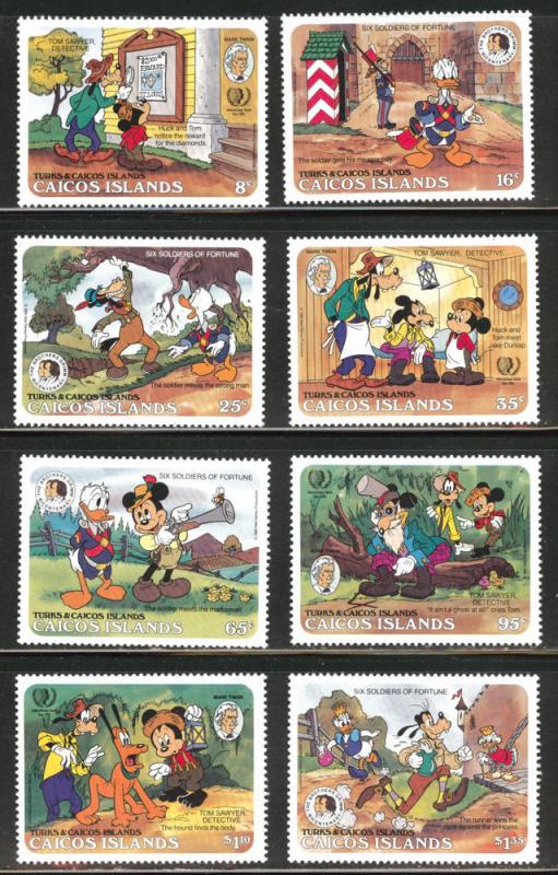 CAICOS Islands Scott 78-85 MNH** 1984 Donald Duck Christmas