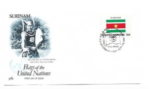 United Nations #330 15c Flag Series 1980, Suriname, ArtCraft FDC