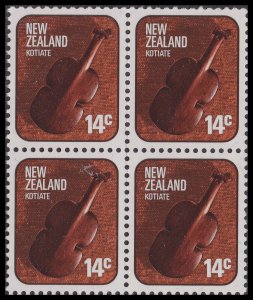 New Zealand 1098 Maori Artifact Kotiate 14c block (4 stamps) MNH 1976