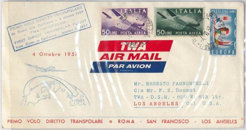 65321 - ITALIA  - Postal History -  FIRST TRANSPOLAR FLIGHT Rome-California 1957