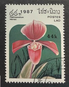 Laos 1987 Scott 796D CTO -  44k, Orchids