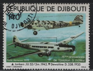 Djibouti C124 Junkers JU-52 and Dewoitine D338 1979
