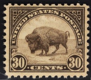 US #569 30c Olive Brown American Buffalo MINT NH OG SCV $50