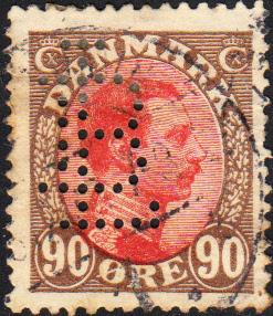 Denmark #127  Used   Perfin