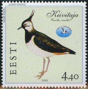 Estonia #413 Northern Lapwing 4.40K Postage Stamp 2001 Europe Eesti Mint LH