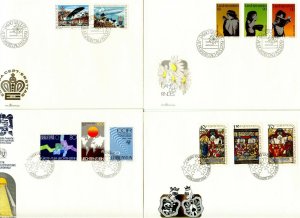 LIECHTENSTEIN Sc#663-680 1979 Seven Complete Sets on Cacheted Unaddr. FDCs