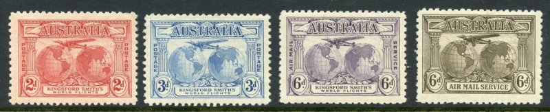 Australia 1931 Kingsford Smith's Flights set and 6d sepia SG121/3 139 fine mint 