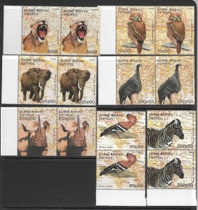 Guinea-Bissau 754-60 MNH Birds set cpl.  x 20 sets , vf.  2022 CV $209.00