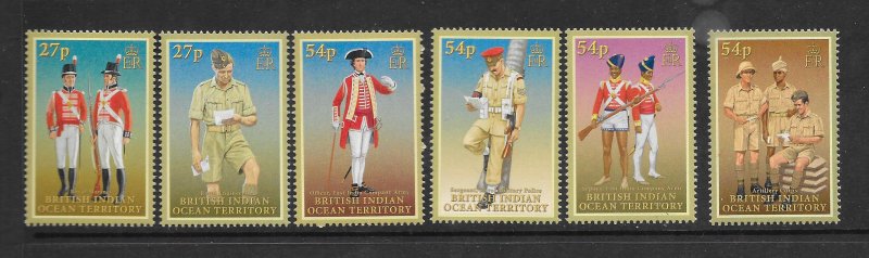 BRITISH INDIAN OCEAN TERRITORY #342-7  MILITARY UNIFORMS   MNH