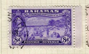 BAHAMAS; 1938 early GVI pictorial issue fine used 8d. Marginal value