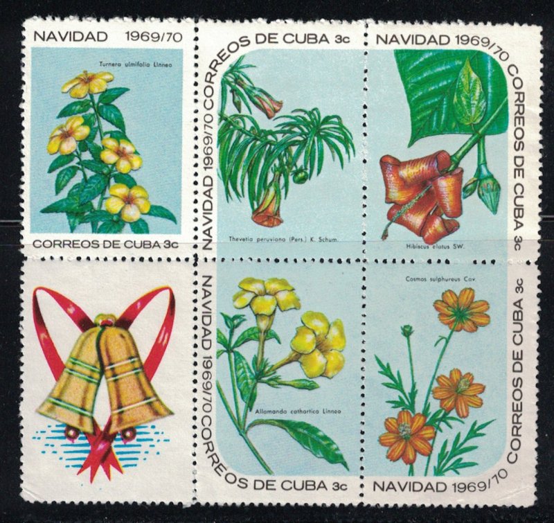 CUBA Scott # 1469-1473a   1970  Christmas, MNH Scv $ 6.00