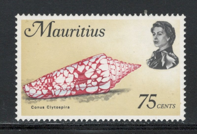 Mauritius 1969 Queen Elizabeth II & Conus Clytospira 75c Scott # 352 MH
