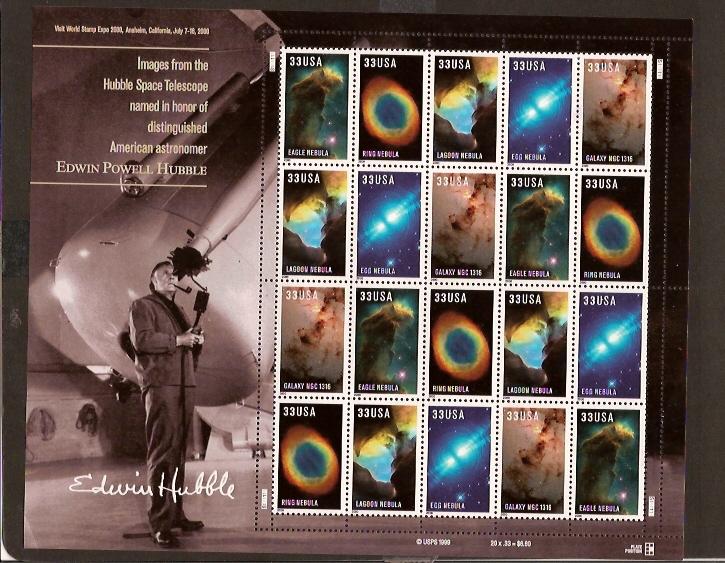 #3384-8 Hubble Telescope Full Sheet Mint NH