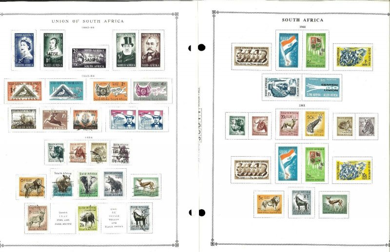 South Africa 1941-1995 M & U Hinged on Scott International Pages Thru 1999