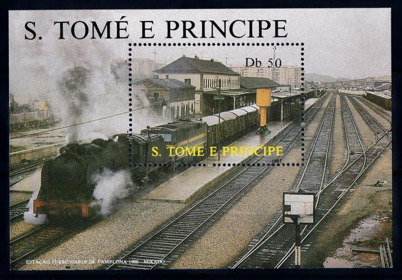 [63529] Sao Tome & Principe 1987 Railway Train Eisenbahn Souvenir Sheet MNH