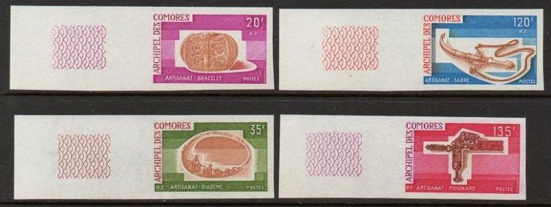 Comoro Islands 1974 Bracelet Dagger Saber Imperf VF MNH (123-6)