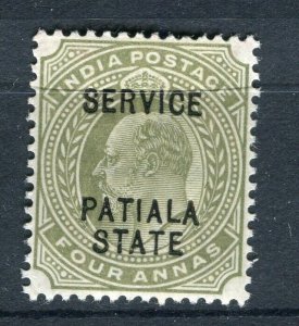 INDIA; PATIALA early 1900s ED VII issue Mint hinged Shade of 4a. value