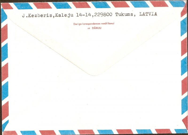 Latvia  Cover to Denmark