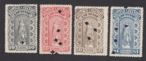Canada Revenue BCL12-BCL15 Used British Columbia Law Stamp