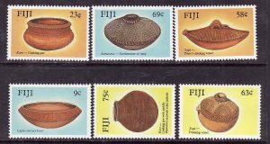 Fiji-Sc#585-90- id9-unused NH set-Pottery-1988-