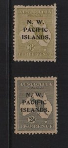 New Guinea North West Pacific Islands 1918 SG94 & SG96 mint hinged