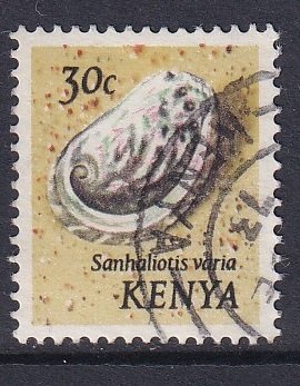 Kenya     #40  used    1971  sea shells  30c