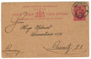 Natal South Africa 1909 Used Stamps Postal Stationary Postcard King Edward VII