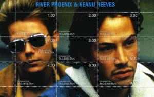 Tajikistan 2000 KEANU REEVES & River Phoenix s/s Perforated Mint (NH)