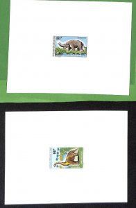 ZA0101 - CONGO - IMPERF stamps - PREHISTORIC ANIMALS 1970 Set of 4 DELUXE PROOFS