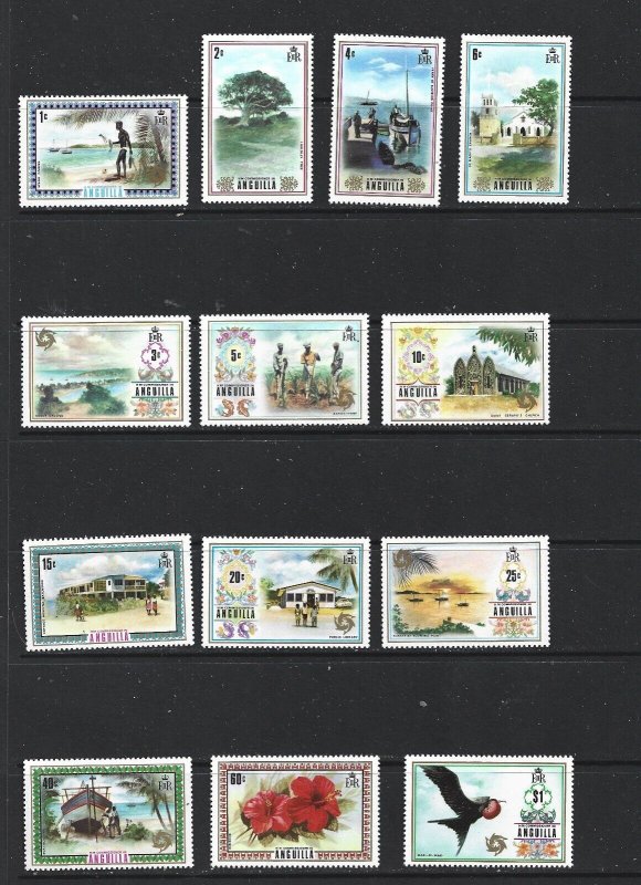 ANGUILLA - 1972 - 1975 TOURISM DEFINITIVES - SCOTT 145 TO 160 - MNH