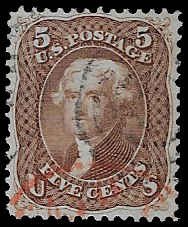U.S. #76 Used; 5c Jefferson - brown (1863)