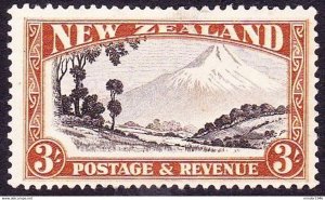 NEW ZEALAND 1936 3/- Chocolate & Yellow Brown Perf 13-14 x 13½ SG590 MH