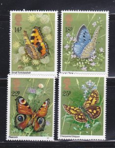 Great Britain 941-944 Set MNH Insects, Butterflies (A)