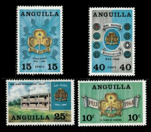 Anguilla 1968 - Girl Guides, 35th Anniversary - Set of 4v - Scott 40-43 - MNH