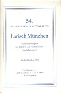 Larish: Sale # 54  -  54. Briefmarken-Versteigerung, A. L...