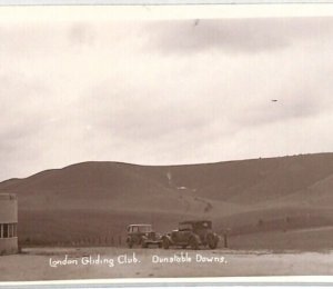 GB Aviation GLIDER Real Photo Card 1937 *LONDON GLIDING CLUB* Beds {Slater}PG102