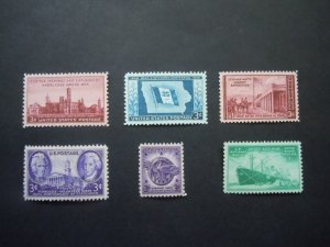 1946 US Commemorative Complete Year Set  #939-944  MNH OG VF