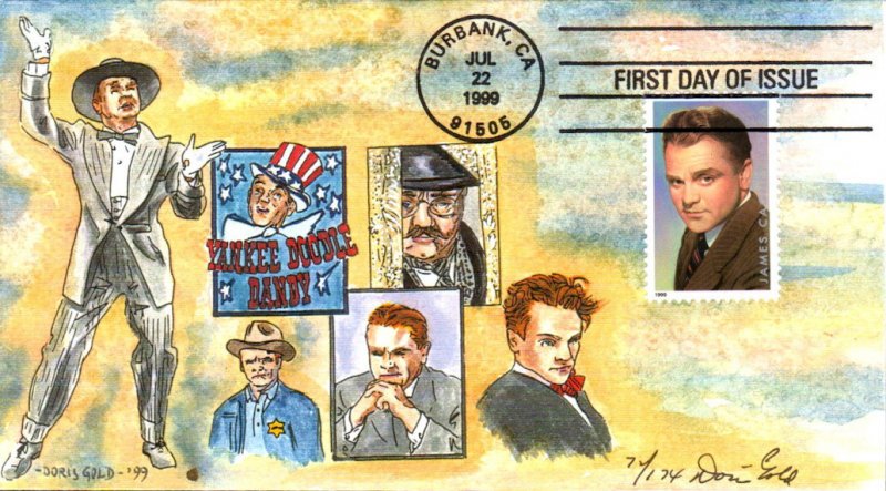 #3329 James Cagney Doris Gold FDC