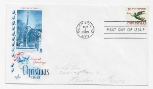 US 1276 (Me-5 var) 5c Christmas Issue on FDC Artcraft Cachet Variety ECV $19.00