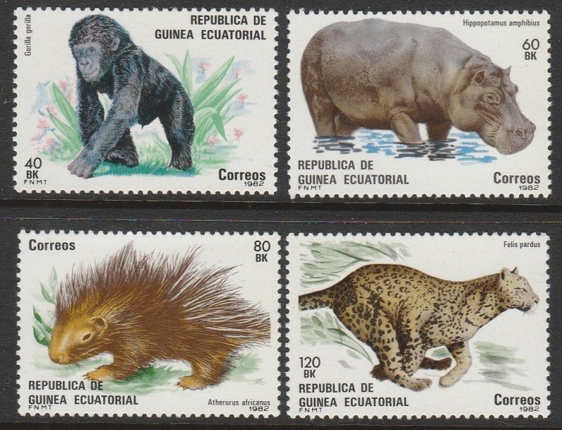 EQUATORIAL GUINEA 59-62, FAUNA. MINT, NH. VF. (75)