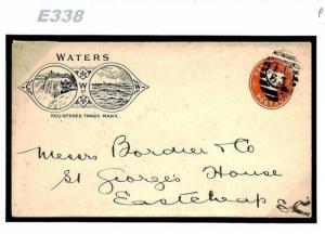 GB ADVERT COVER Illustrated QV ½d Postal Stationery WATERFALL 1890s E338