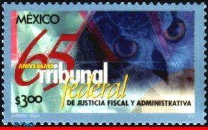 2233 MEXICO 2001 - 65 YEARS FED. COURT OF TAX JUSTICE, OWL, BIRDS, MI# 2928, MNH