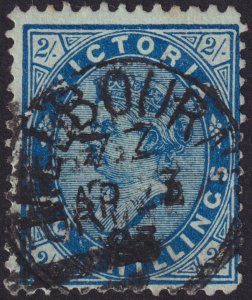 Australian States - Victoria 1881 #139 2sh Blue on Green Paper fvf u fvf;