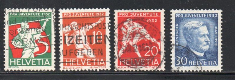 Switzerland Sc B61-64 1932 Pro Juventute Sports stamp set used