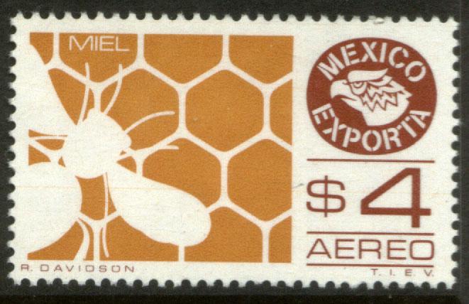 MEXICO Exporta C495 $4P Honey Unwmkd Fosfo Paper 1 MNH