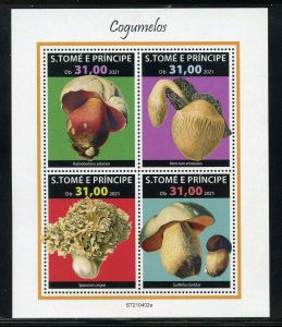 SAO TOME 2021 MUSHROOMS  SHEET MINT NEVER HINGED