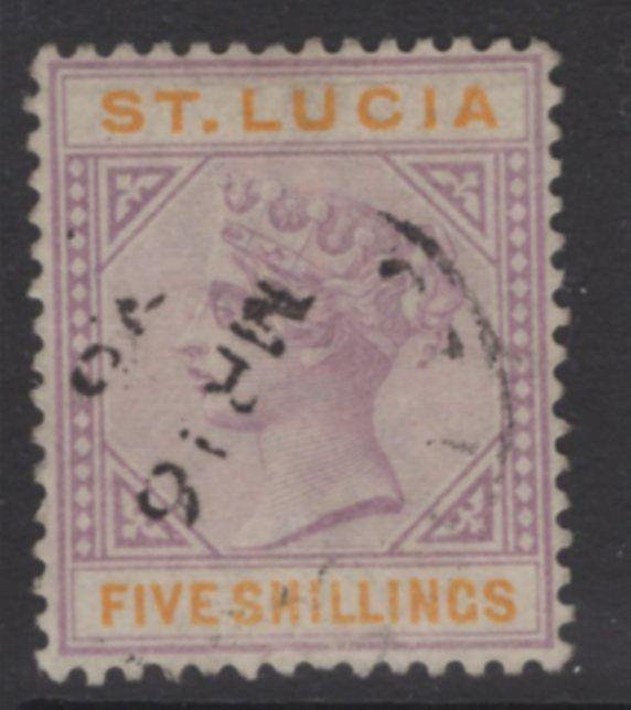 ST.LUCIA SG51 1891 5/ DULL MAUVE & ORANGE USED